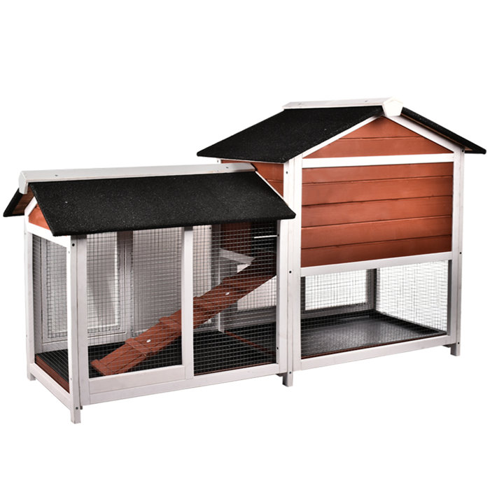 Tucker Murphy Pet™ Gantz Weather Resistant Rabbit Hutch with Ramp